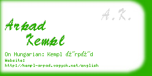 arpad kempl business card